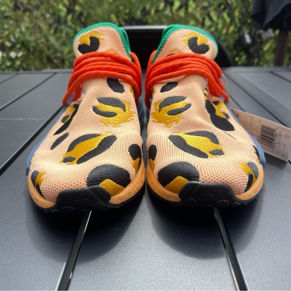 Adidas Men’s NMD Human Race Pharrell Animal Print Leopard Pulse Amber - Picture 2 of 5